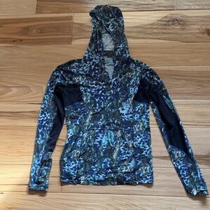 Blue and Green Patterned Hoodie